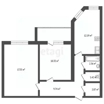 2-к кв. Вологодская область, Череповец ул. Белинского, 47 (53.7 м)
