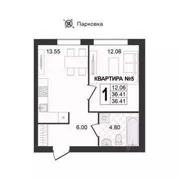1-к кв. Владимирская область, Муром Новая Слобода мкр,  (36.41 м)