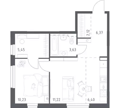 2-к кв. Башкортостан, Уфа Дема жилрайон, Новая Дема жилой комплекс, ...