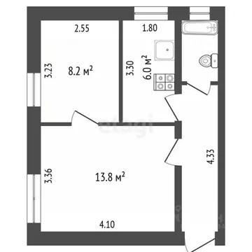 2-к кв. Вологодская область, Шекснинский муниципальный округ, пос. ...