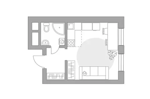 Квартира-студия: Балашиха, улица Яганова, 1 (23.38 м)