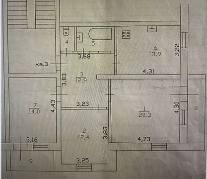 3-к кв. Ленинградская область, Всеволожск Советская ул., 30 (78.0 м)