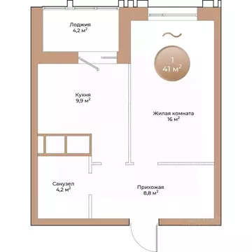 1-к кв. Красноярский край, Красноярск ул. Партизана Железняка (41.0 м)