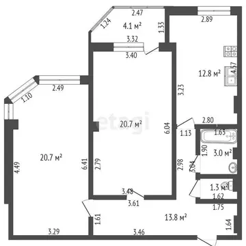 2-комнатная квартира: Анапа, улица Ленина, 195 (72.3 м)