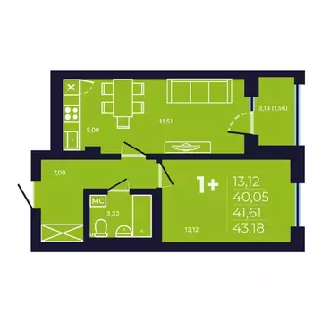 1-к кв. Башкортостан, Уфа ул. Майора Доставалова, 7 (42.0 м)