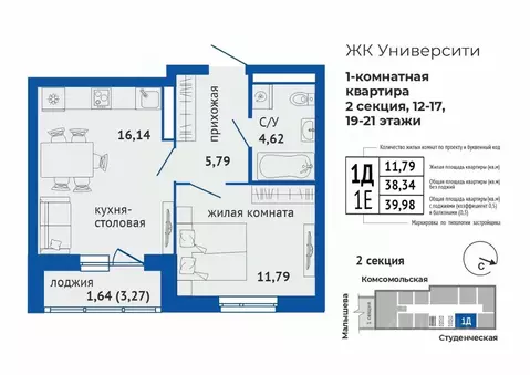 1-к кв. Свердловская область, Екатеринбург Втузгородок жилрайон,  ...