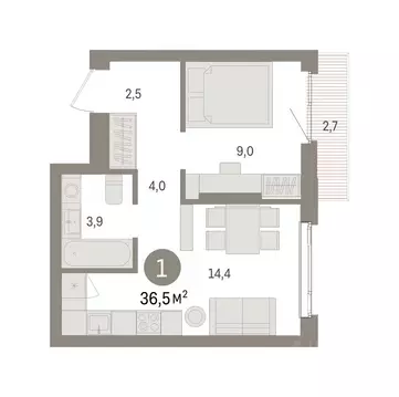 1-к кв. Свердловская область, Екатеринбург Сортировочный жилрайон, ...