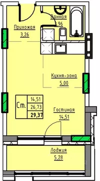 1-к кв. Алтайский край, Заринск 1-й мкр,  (29.37 м)