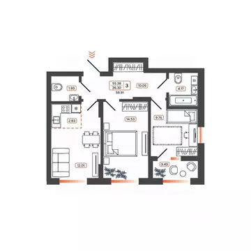 3-к кв. Ростовская область, Батайск ул. Дружная, 10 (58.81 м)