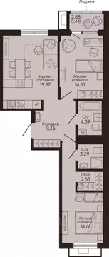 2-к кв. Свердловская область, Екатеринбург Вокзальный жилрайон,  (69.7 ...
