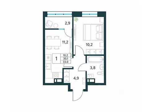 1-к кв. Забайкальский край, Чита Хороший мкр,  (33.0 м)