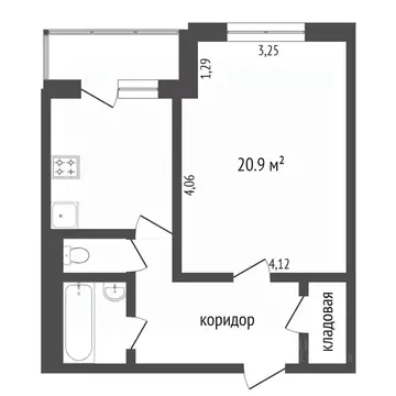 1-к кв. Ханты-Мансийский АО, Сургут ул. Крылова, 41/1 (43.0 м)