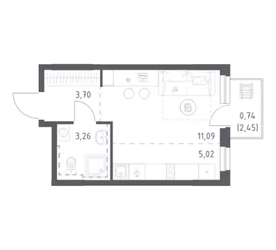 Студия Башкортостан, Уфа Дема жилрайон, Новая Дема жилой комплекс, ...
