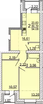 2-к кв. Воронежская область, с. Новая Усмань  (54.08 м)