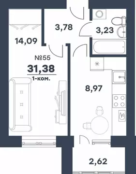 1-к кв. Волгоградская область, Волгоград Долина мкр, Лес кв-л,  (31.38 ...