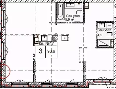 3-к кв. Нижегородская область, Нижний Новгород Огни Започаинья жилой ...