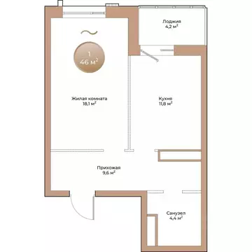 1-к кв. Красноярский край, Красноярск ул. Партизана Железняка (46.0 м)