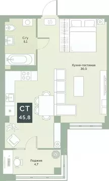 Студия Курганская область, Курган Заозерный жилрайон, 6А мкр, ул. ...