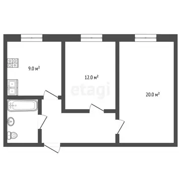 2-комнатная квартира: Аксай, Садовая улица, 22к1 (51.1 м)