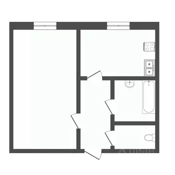 1-к кв. Тюменская область, Тюмень ул. Домостроителей, 16к3 (26.7 м)