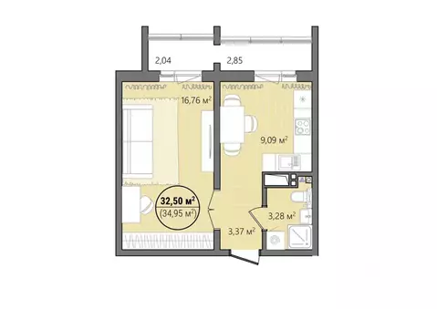1-к кв. Челябинская область, Челябинск ул. Труда, 14 (37.53 м)