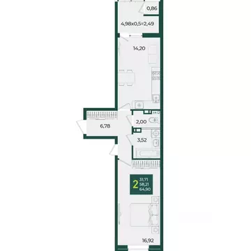 2-к кв. Краснодарский край, Краснодар Образцово мкр,  (64.9 м)