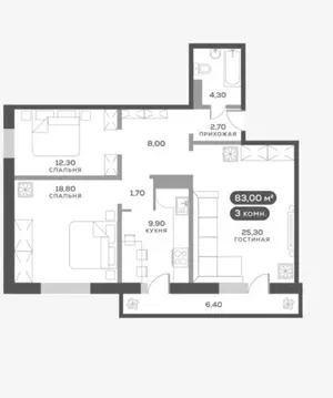 3-к кв. Красноярский край, Красноярск Вербная ул., 3 (83.1 м)