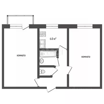 2-к кв. Ярославская область, Ярославль Спартаковская ул., 25 (45.0 м)