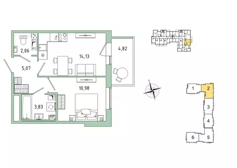 1-к кв. Ленинградская область, Гатчина Въезд мкр,  (37.52 м)