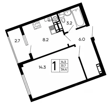 1-к кв. Крым, Алушта ул. 60 лет СССР, 29 (34.4 м)