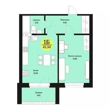 1-к кв. Ставропольский край, Ставрополь Лесная ул., 204 (45.5 м)