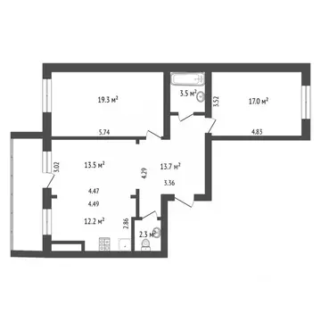 3-к кв. Калужская область, Калуга ул. Георгия Димитрова, 16 (81.5 м)