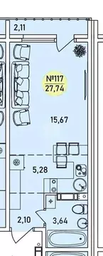 Студия Ярославская область, Ярославль 2-й мкр,  (27.74 м)