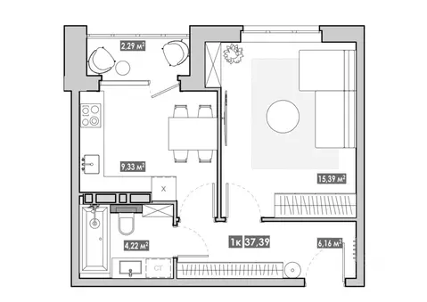 1-к кв. Приморский край, Артем  (37.39 м)