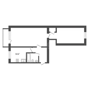2-комнатная квартира: Белогорск, Садовая улица, 16 (39 м)