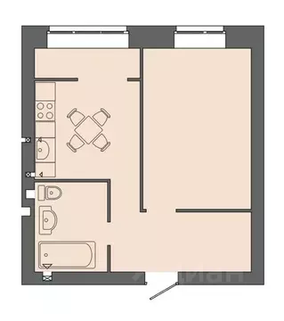1-к кв. Волгоградская область, Волгоград ул. Дегтярева, 19 (40.94 м)