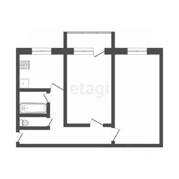 2-к кв. Белгородская область, Белгород просп. Ватутина, 11 (50.0 м)