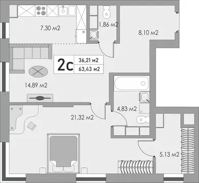 2-к кв. Оренбургская область, Оренбург Аренда мкр, Металлист жилой ...