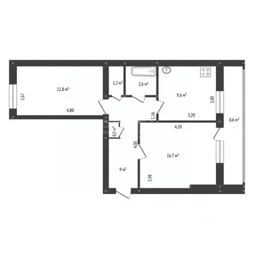 2-к кв. Башкортостан, Уфа ул. Ирендык, 4 (55.0 м)