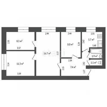 4-к кв. Башкортостан, Стерлитамак просп. Октября, 15 (60.4 м)
