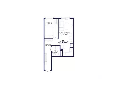 1-к кв. Дагестан, Дербент Камеллия жилой комплекс (45.25 м)
