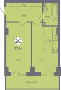 2-к кв. Ростовская область, Ростов-на-Дону Левенцовский мкр, ...