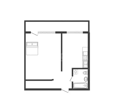 1-комнатная квартира: Абакан, улица Чертыгашева, 197Вк1 (38.5 м)