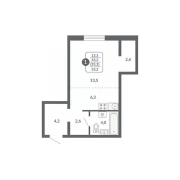 Студия Кировская область, Киров ул. Потребкооперации, 34 (33.2 м)