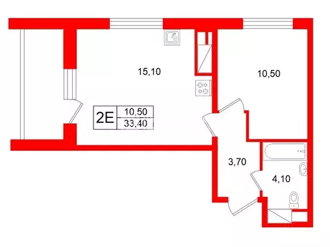 1-комнатная квартира: Санкт-Петербург, проспект Авиаконструкторов, 69 ...