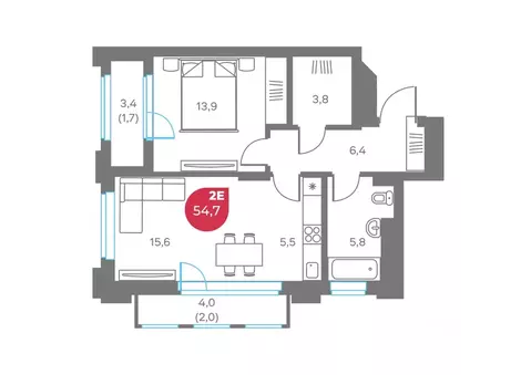 2-к кв. Пермский край, Пермь Советская ул., 16 (54.7 м)