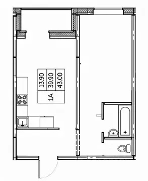 1-к кв. Чувашия, Чебоксары ул. П.В. Дементьева, поз1 (43.0 м)