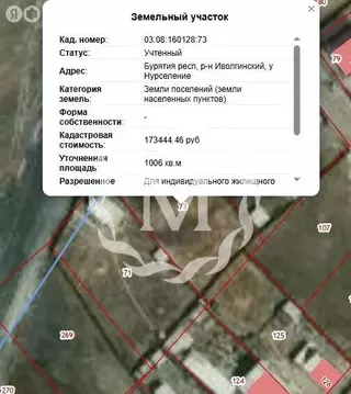 Участок в Иволгинский район, сельское поселение Нижнеиволгинское, улус ...