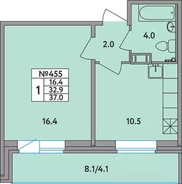 1-к кв. Ленинградская область, Всеволожский район, д. Новое Девяткино ...
