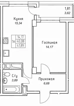 1-к кв. Саха (Якутия), Якутск 11-й кв-л,  (41.89 м)